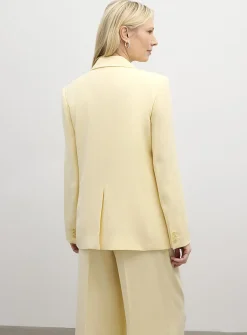 Silky straight two-button blazer