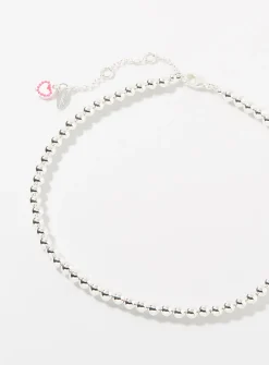 Silver beaded necklace