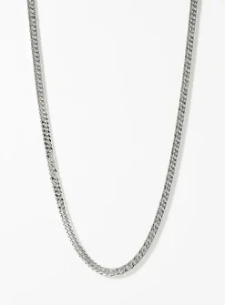 Silver curb-link chain