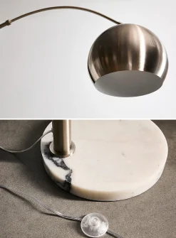 Silver curved floor lamp