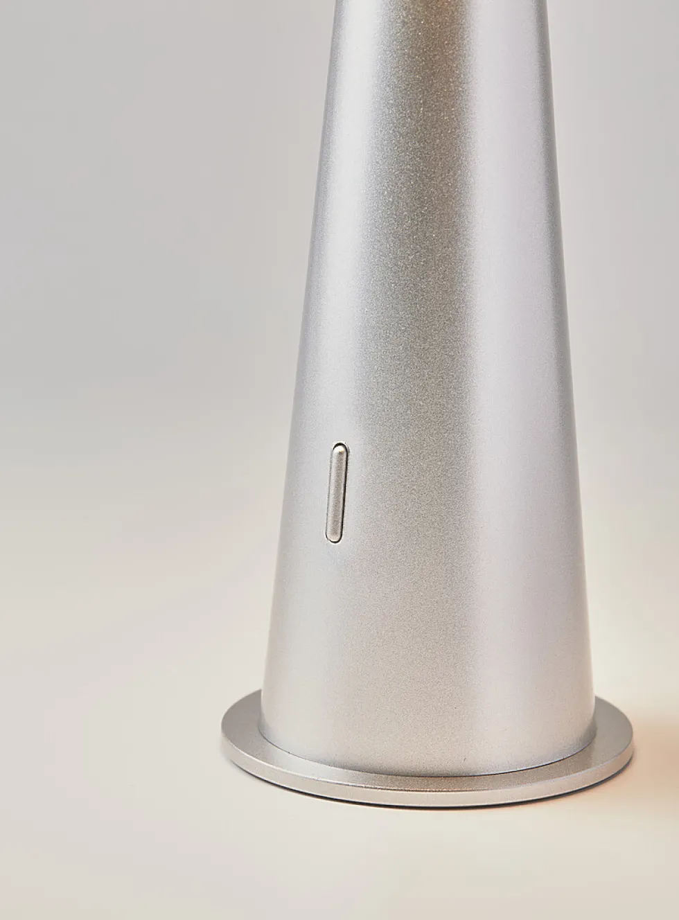 Silver-finish portable LED lamp