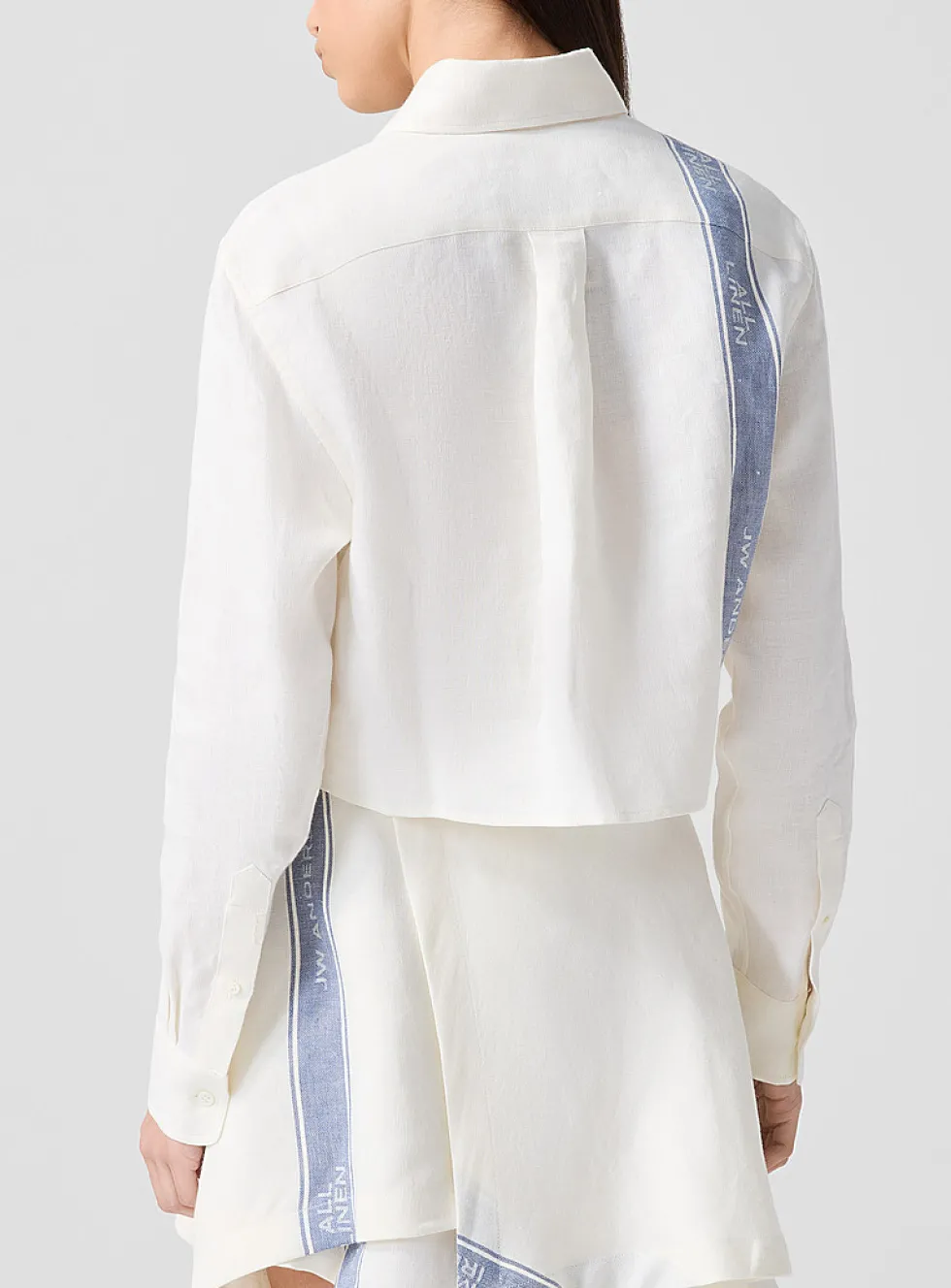 Single stripe pure linen shirt