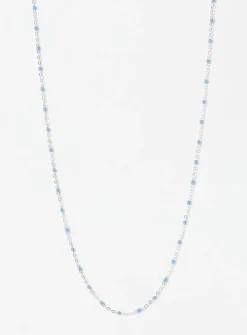 Sky-blue beaded thin chain