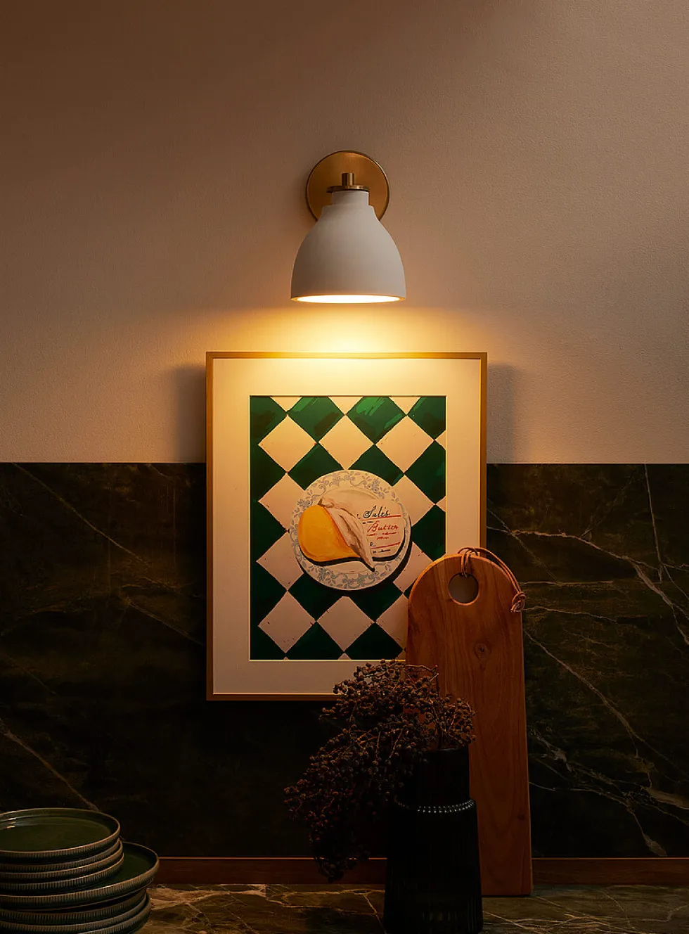 Sleek bell-shaped wall sconce