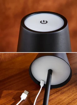 Sleek rechargeable touch table lamp
