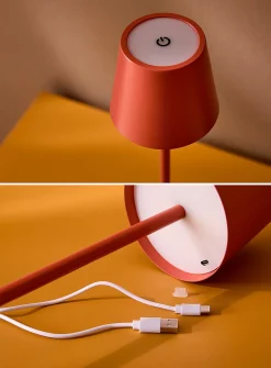 Sleek rechargeable touch table lamp