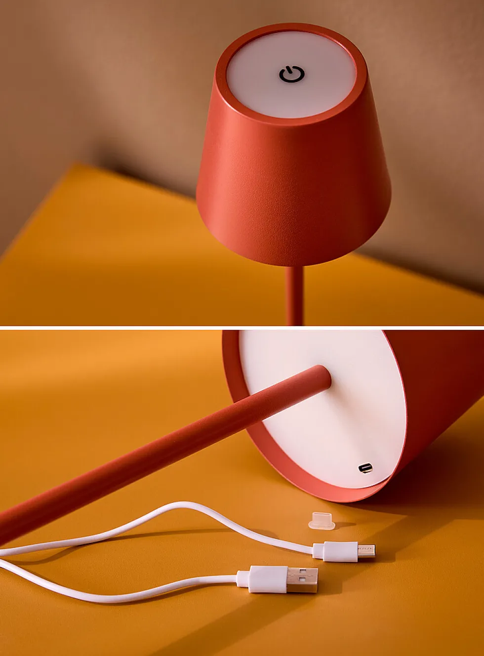 Sleek rechargeable touch table lamp