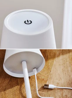 Sleek rechargeable touch table lamp