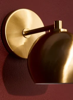 Sleek spehrical shade wall sconce