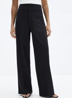 Sleek-waist stretch crepe pant