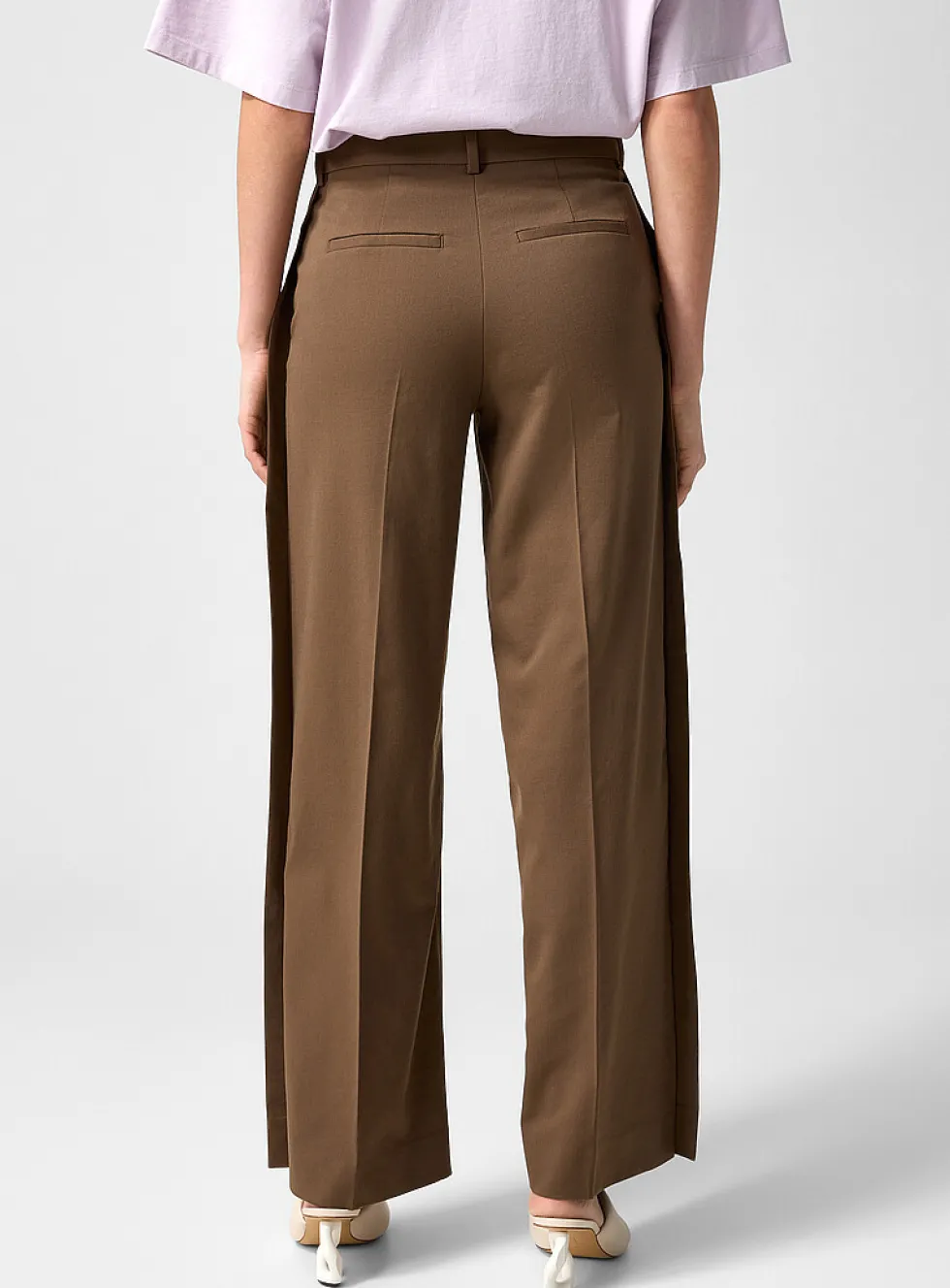 Slit wide-leg pant
