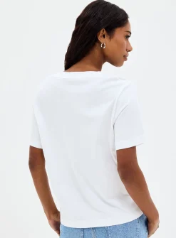 Small beads pure organic cotton boxy-fit T-shirt