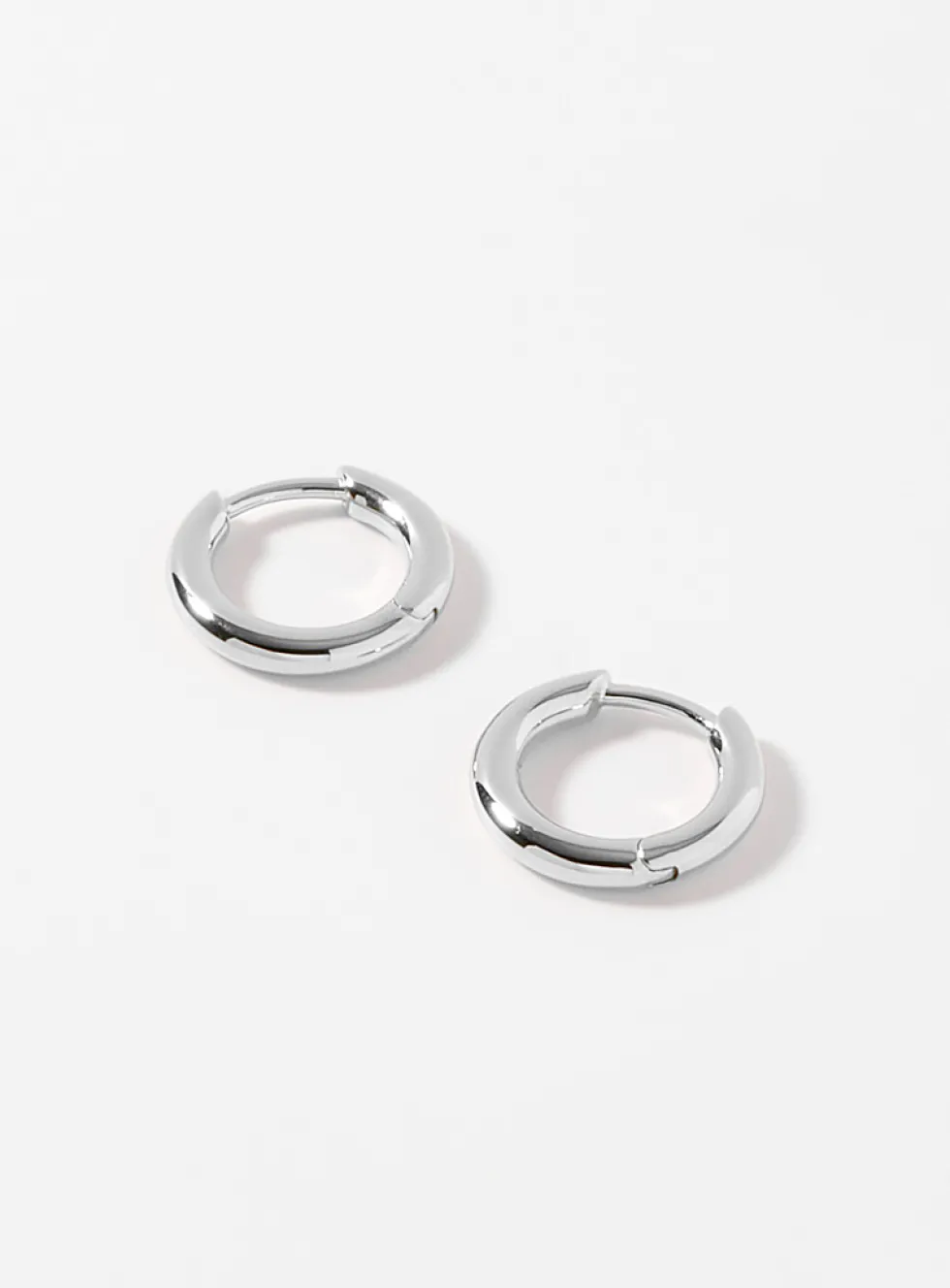 Small classic silver hoops