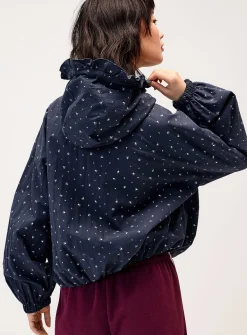Small flowers hooded jacket