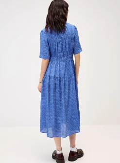 Small flowers smocked maxi dress