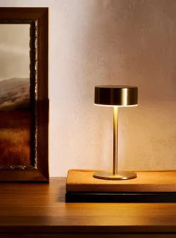 Small rechargeable cylindrical touch table lamp