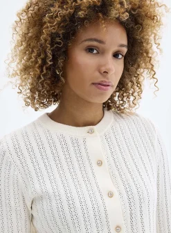 Small rose buttons pointelle cardigan