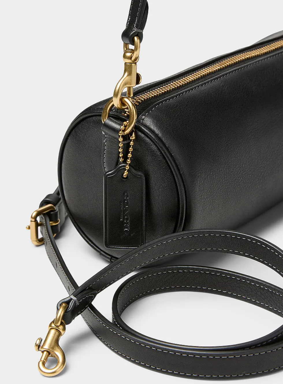 Small smooth leather cylinder bag