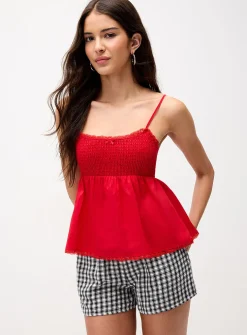 Smocked babydoll cami