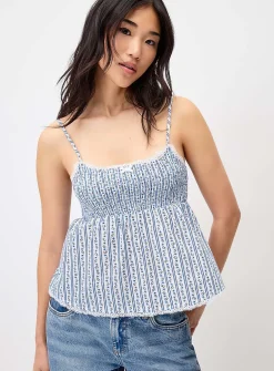 Smocked babydoll cami