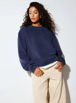 Soft brushed finish loose-fit layered-effect sweatshirt