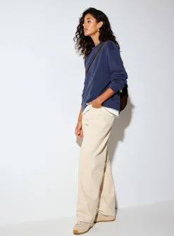 Soft brushed finish loose-fit layered-effect sweatshirt