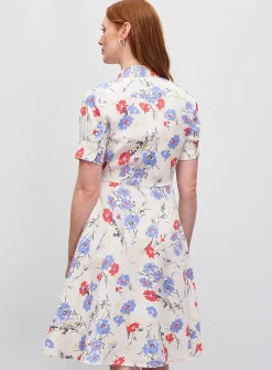 Soft flowers pure linen shirtdress