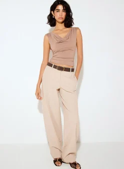 Soft microfibre draped neck cami