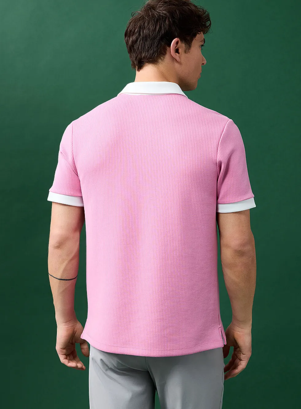 Soft ribbed jersey golf polo