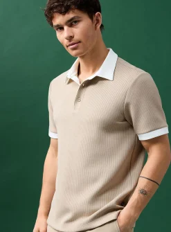 Soft ribbed jersey golf polo