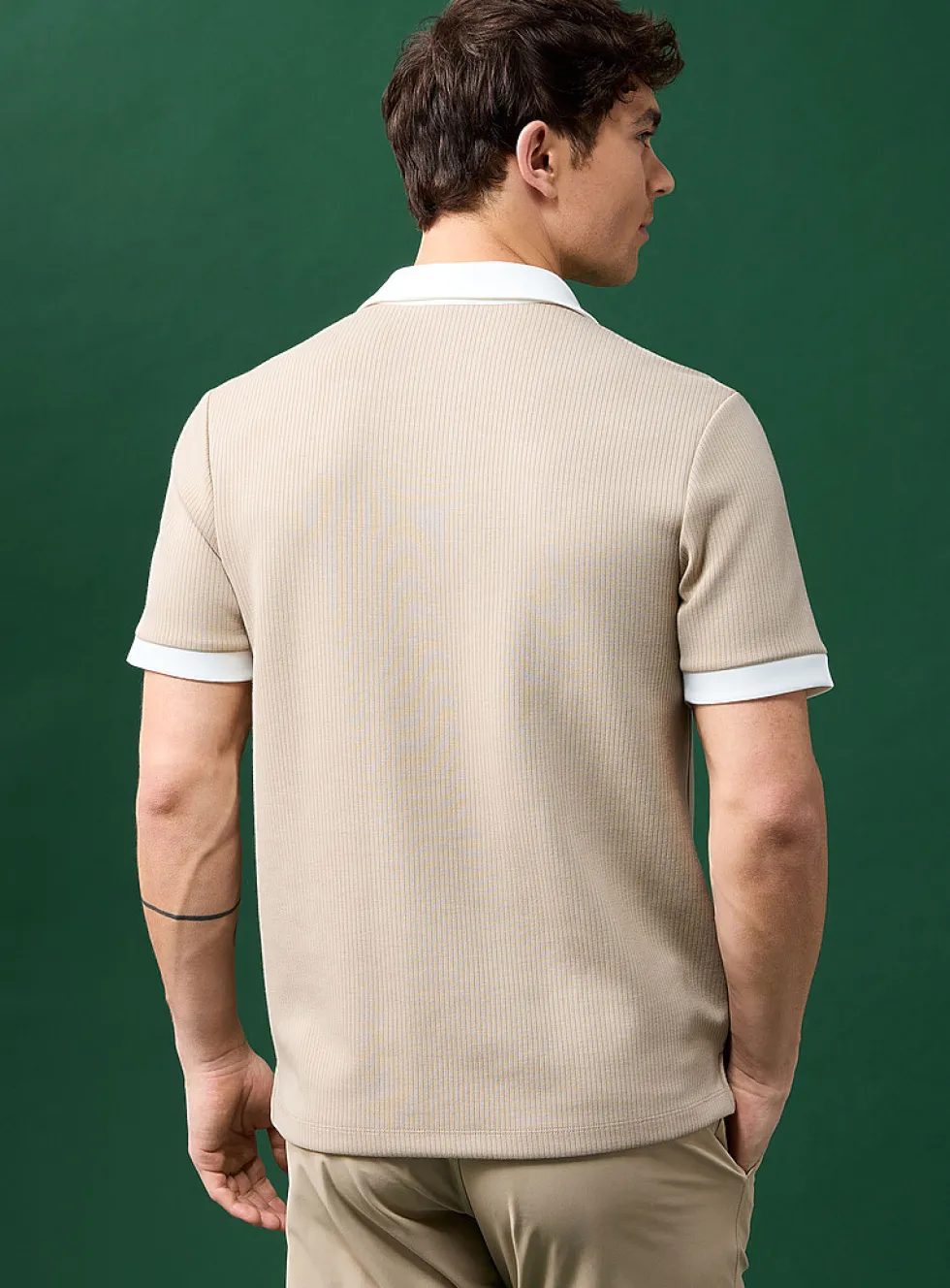 Soft ribbed jersey golf polo