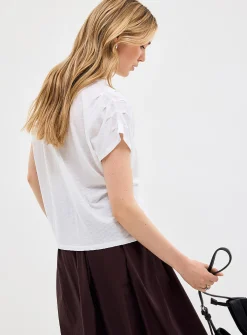 Soft textured cap-sleeve tee