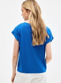 Soft textured cap-sleeve tee