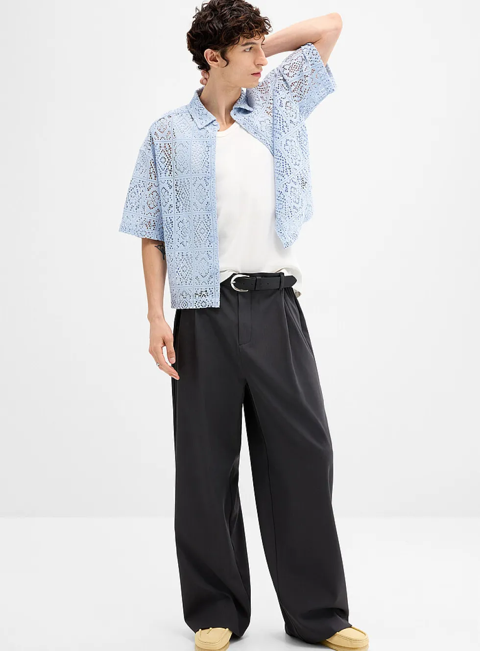 Soft twill wide pant