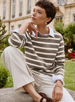 Soft two-tone stripe sweater