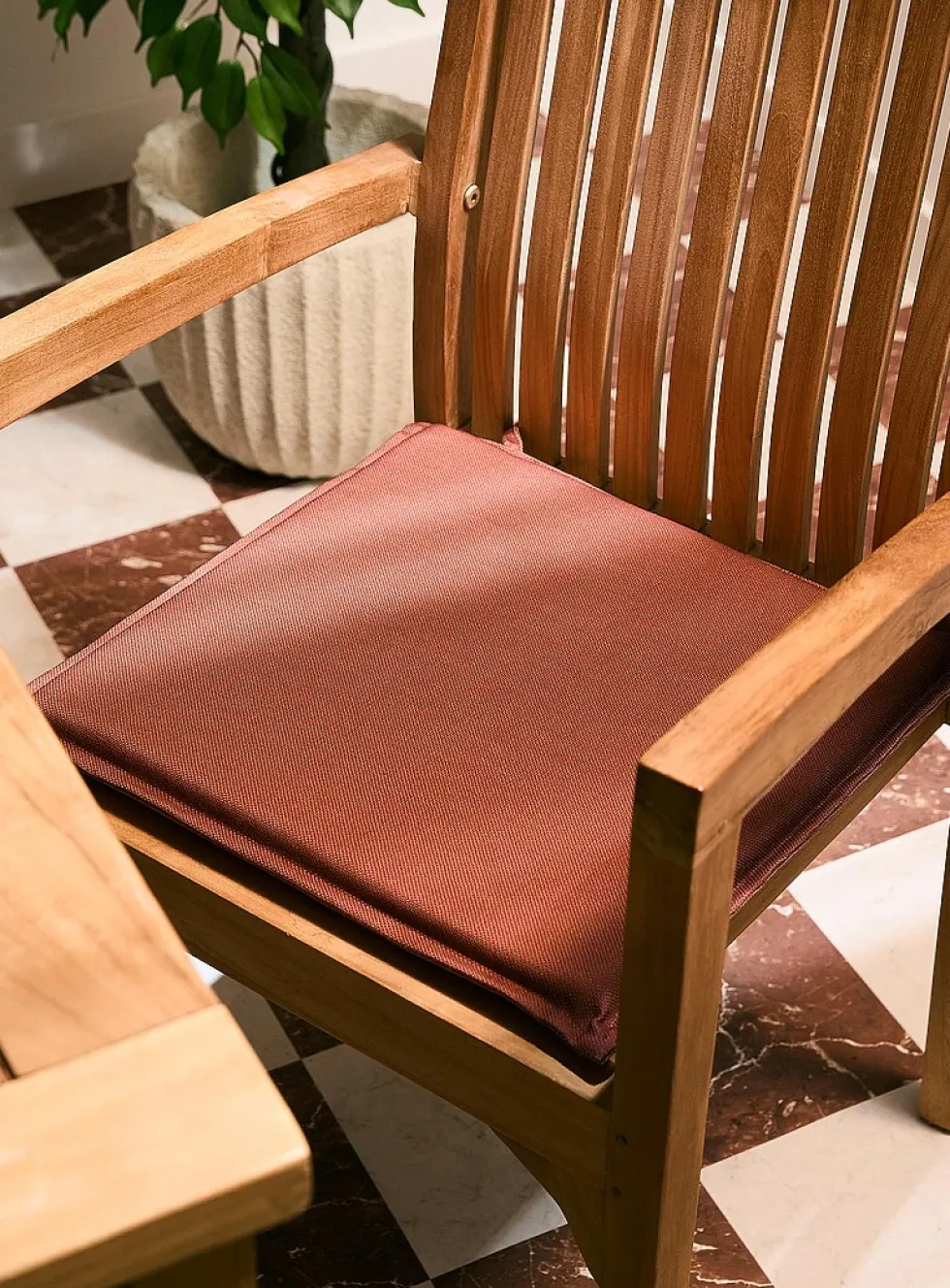 Solid canvas outdoor chair cushion