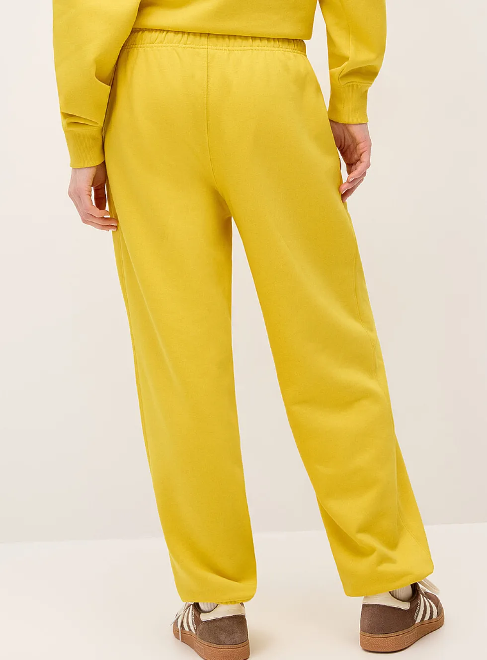 Solid cotton-fleece loose joggers