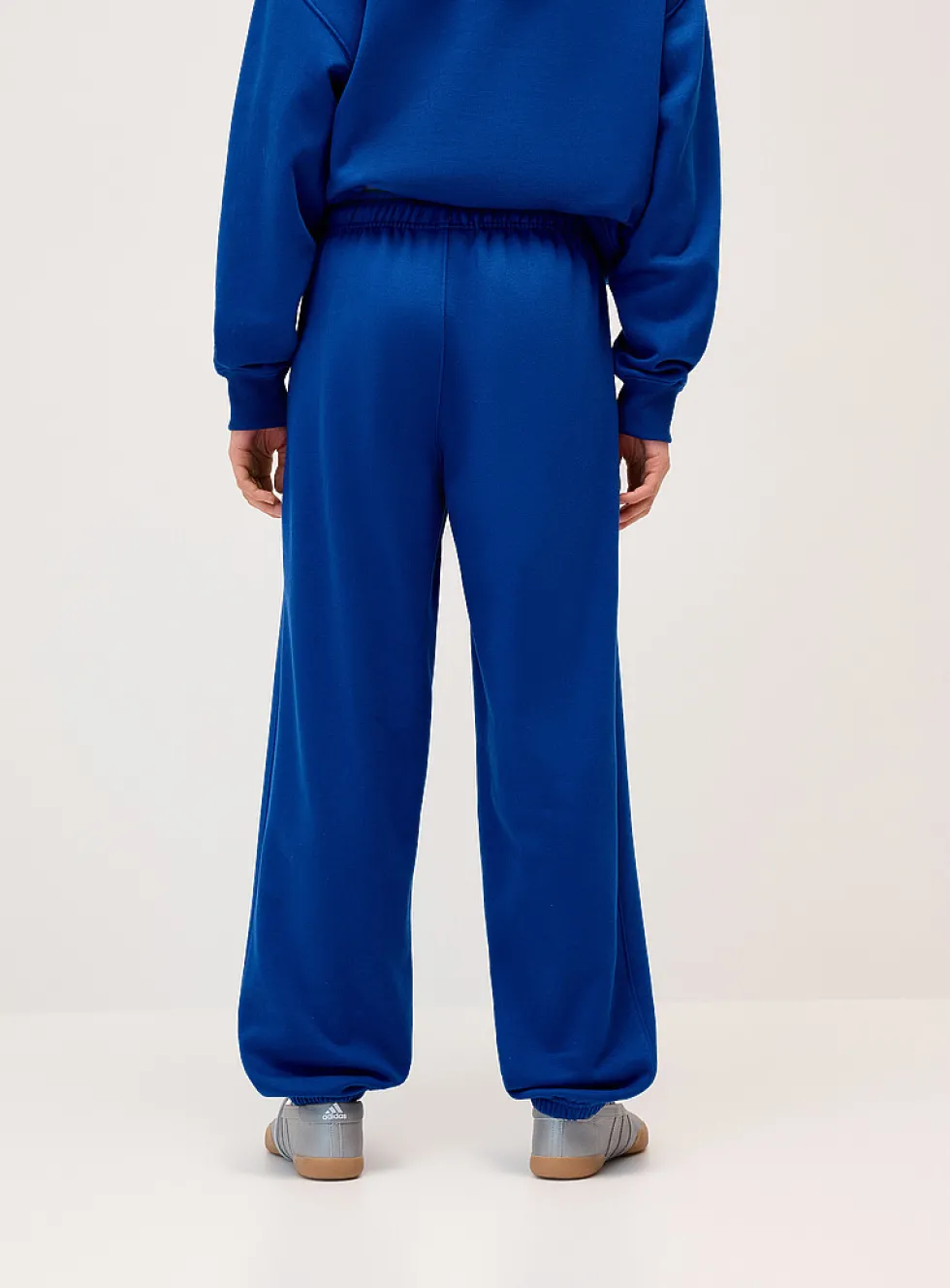 Solid cotton-fleece loose joggers
