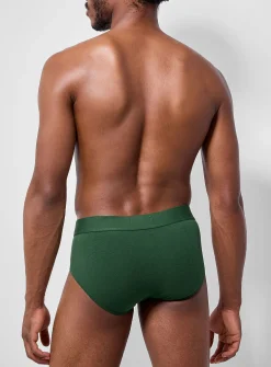 Solid croc-waistband stretch brief