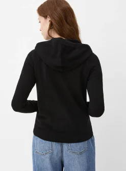 Solid knit soft hooded jacket