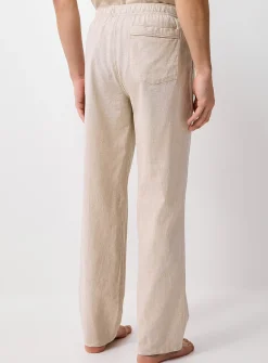 Solid lightweight linen pyjama pant