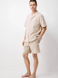 Solid lightweight linen pyjama short