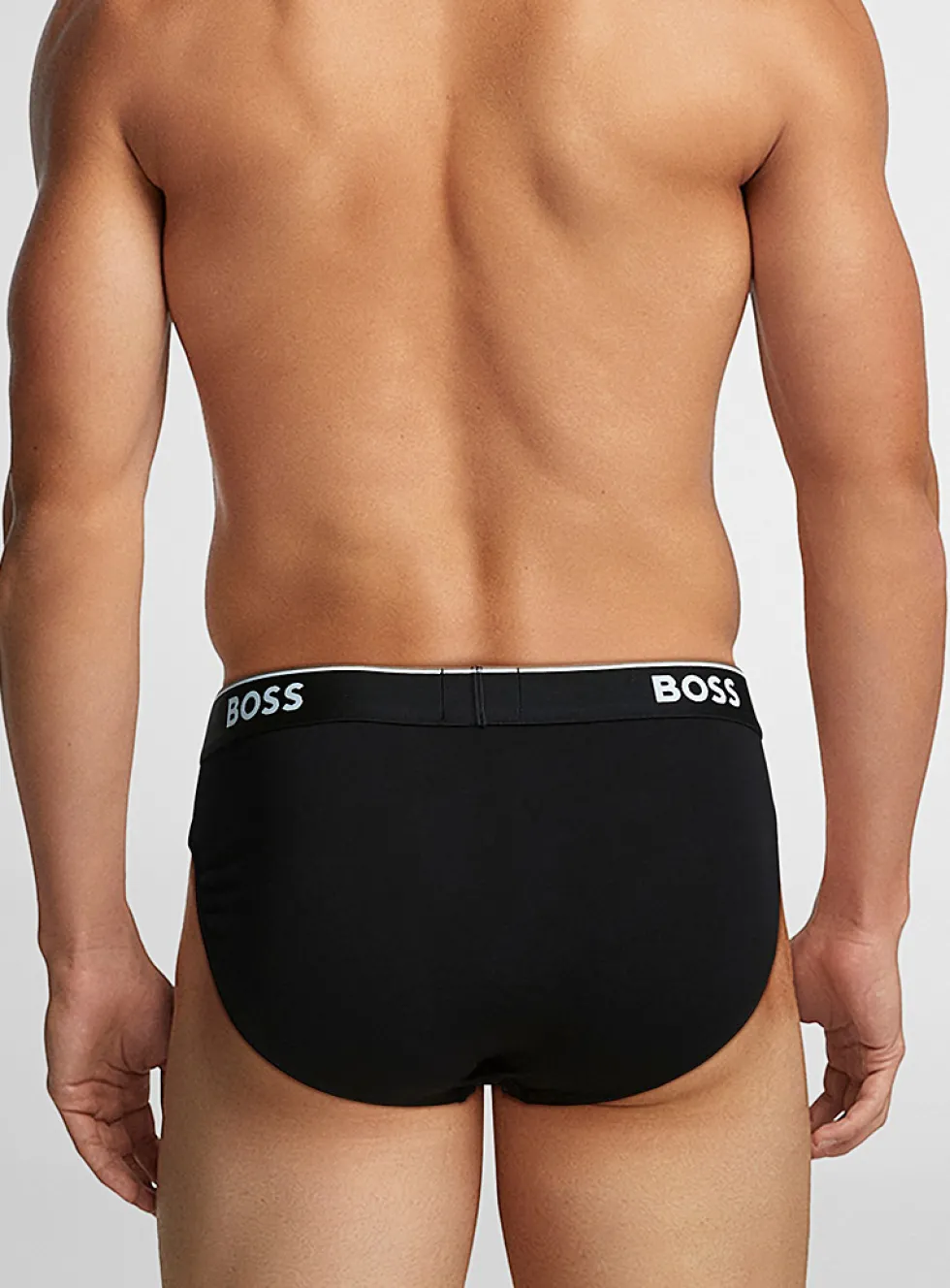 Solid logo-waistband briefs