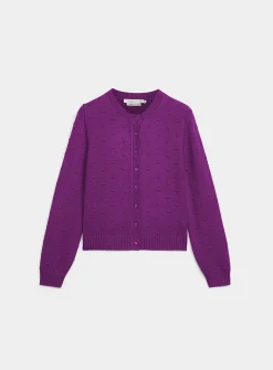 Solid pompom cardigan