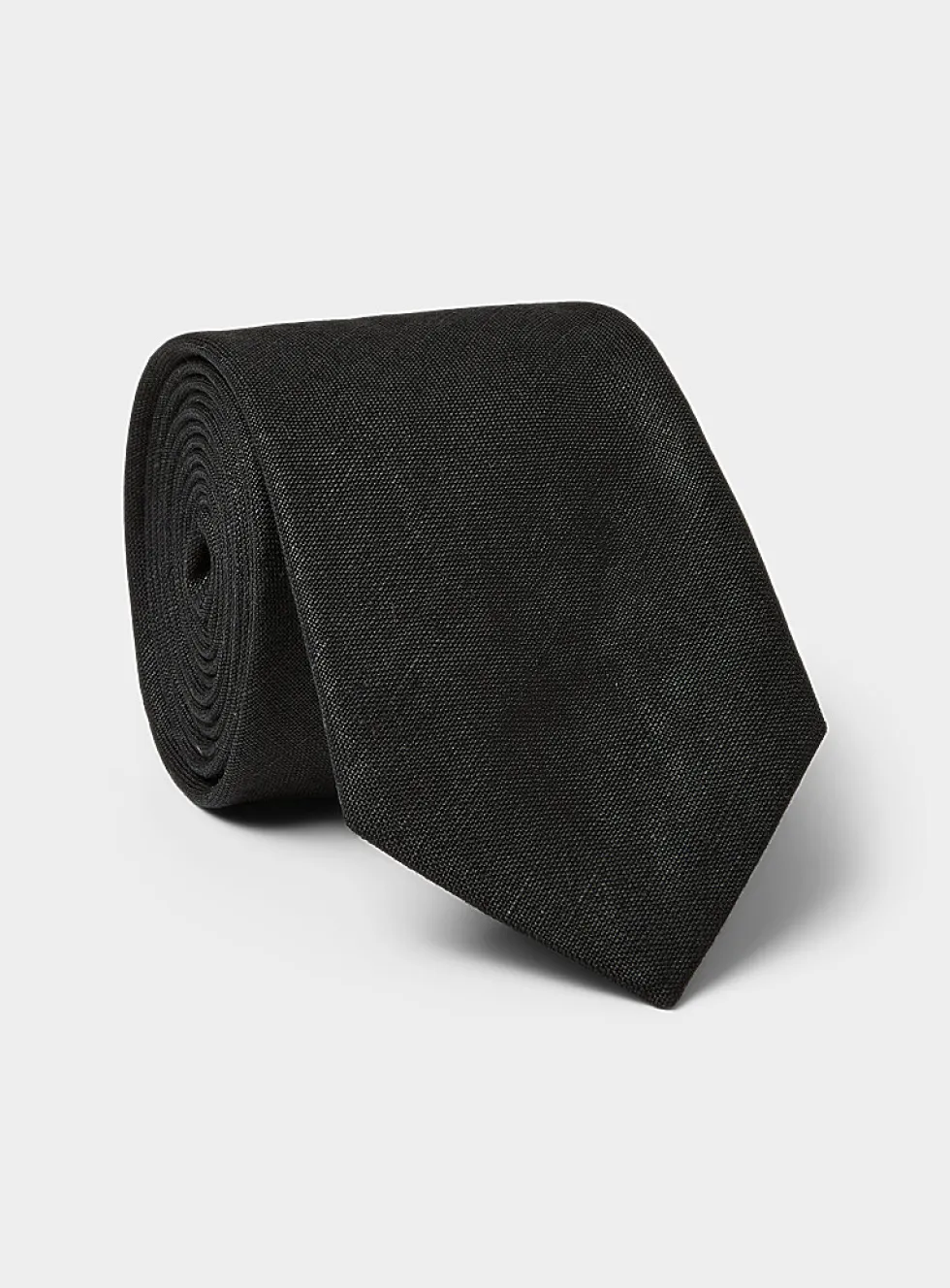 Solid pure linen tie