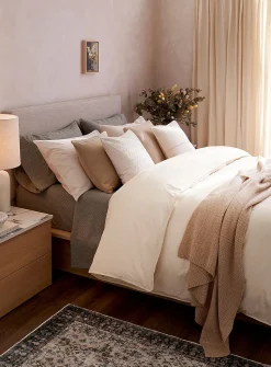 Solid pure organic cotton duvet cover set