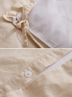 Solid pure organic cotton duvet cover set