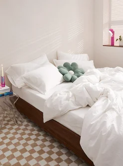 Solid pure organic cotton duvet cover set