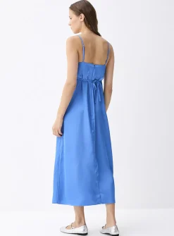Solid satiny maxi dress