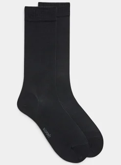 Solid silk dress socks